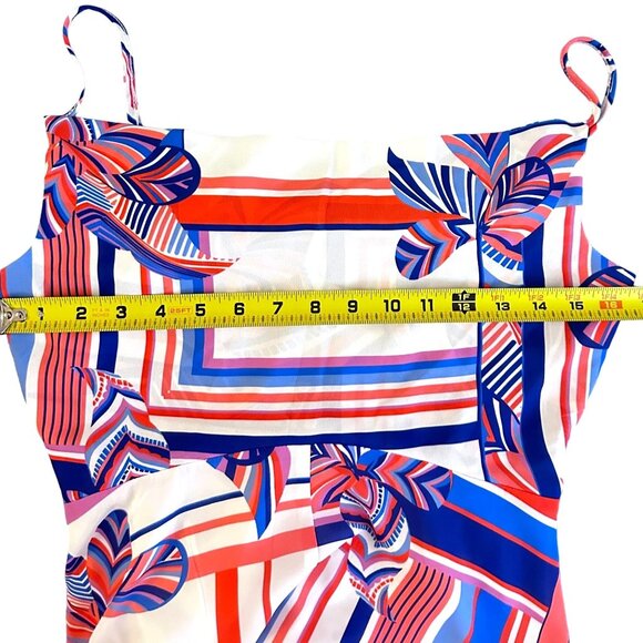 Foxiedox Womens Geometric Print Maxi Dress S Multicolor Spaghetti Straps Flowy - Picture 8 of 11